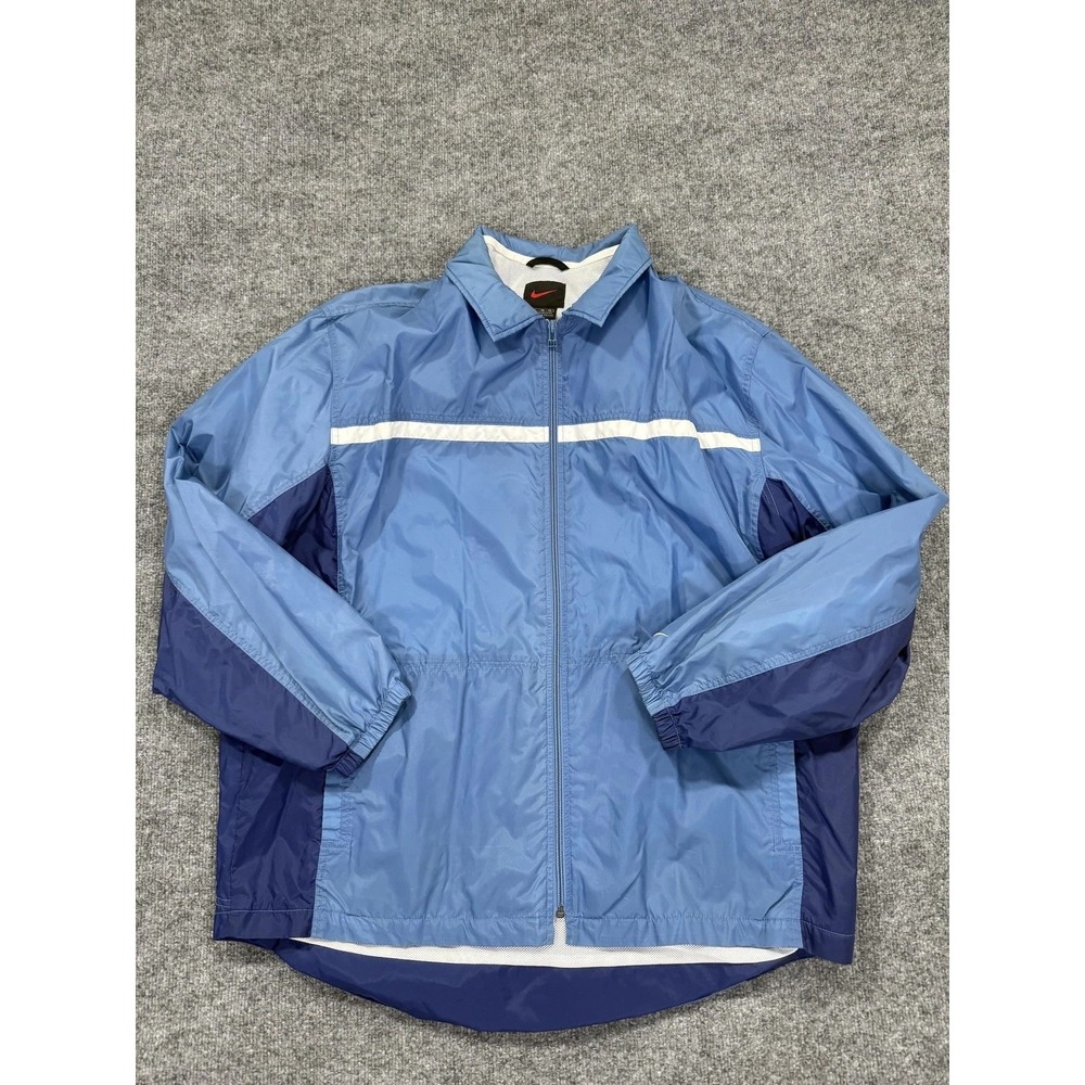 Vintage Nike Windbreaker Jacket Mens XL Blue Y2K Colorblock Full Zip Running‎